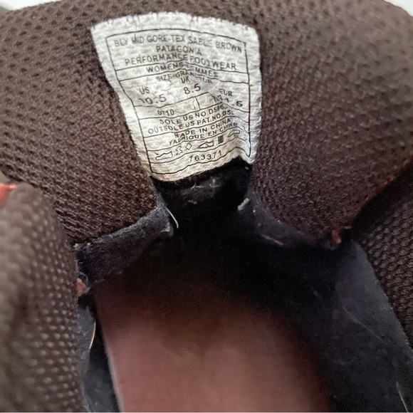 Patagonia Leather Lace Up Hiking Boots Mid Goretex Sable Brown - Picture 7 of 7